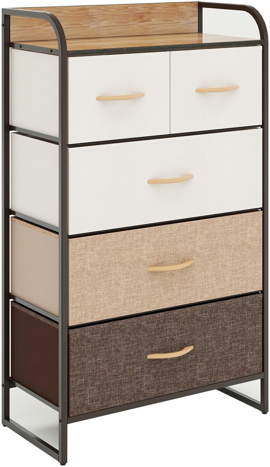 Cassettiera Amicasa 5L 608 Bianco e Marrone