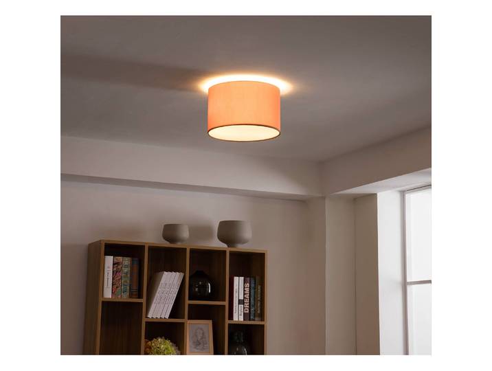 Deckenleuchte Summa Small 30 x 21 x 30cm Beige/Braun Baumwollstoff E27