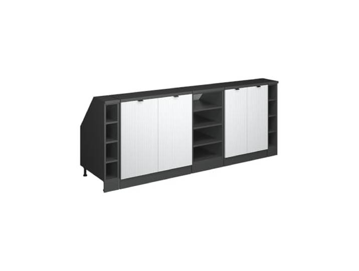 Vicco Dachschrägenschrank-Set Rion, Weiß Riffel/Anthrazit