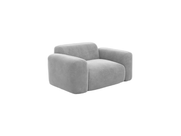 Design Loungesessel „Aras“ mit Samtbezug Samtbezug Hellgrau BLOOMINGLOFT Collection