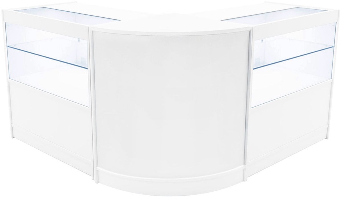 Selene led winkel toonbank set wit 3-delig