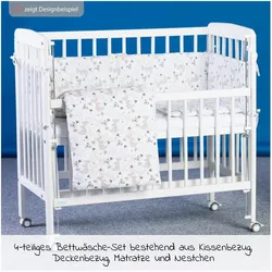 Fillikid, Kinderbettwäsche, Babybettwäsche & Bettsets 4-tlg. Bettwäsche-Set für Nino Decke 80 x 80 cm (80 x 80 cm, 40 x 35 cm)