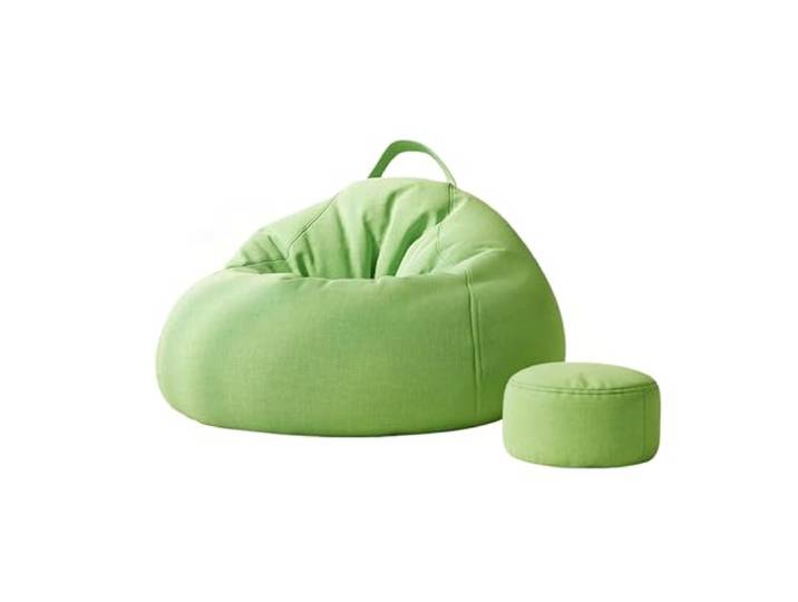 Xumh2024-3 Sitzsack Einfarbiger Sitzsackstuhl mit Ottomane for Wohnzimmer, Schlafzimmer und Lounge(Green)