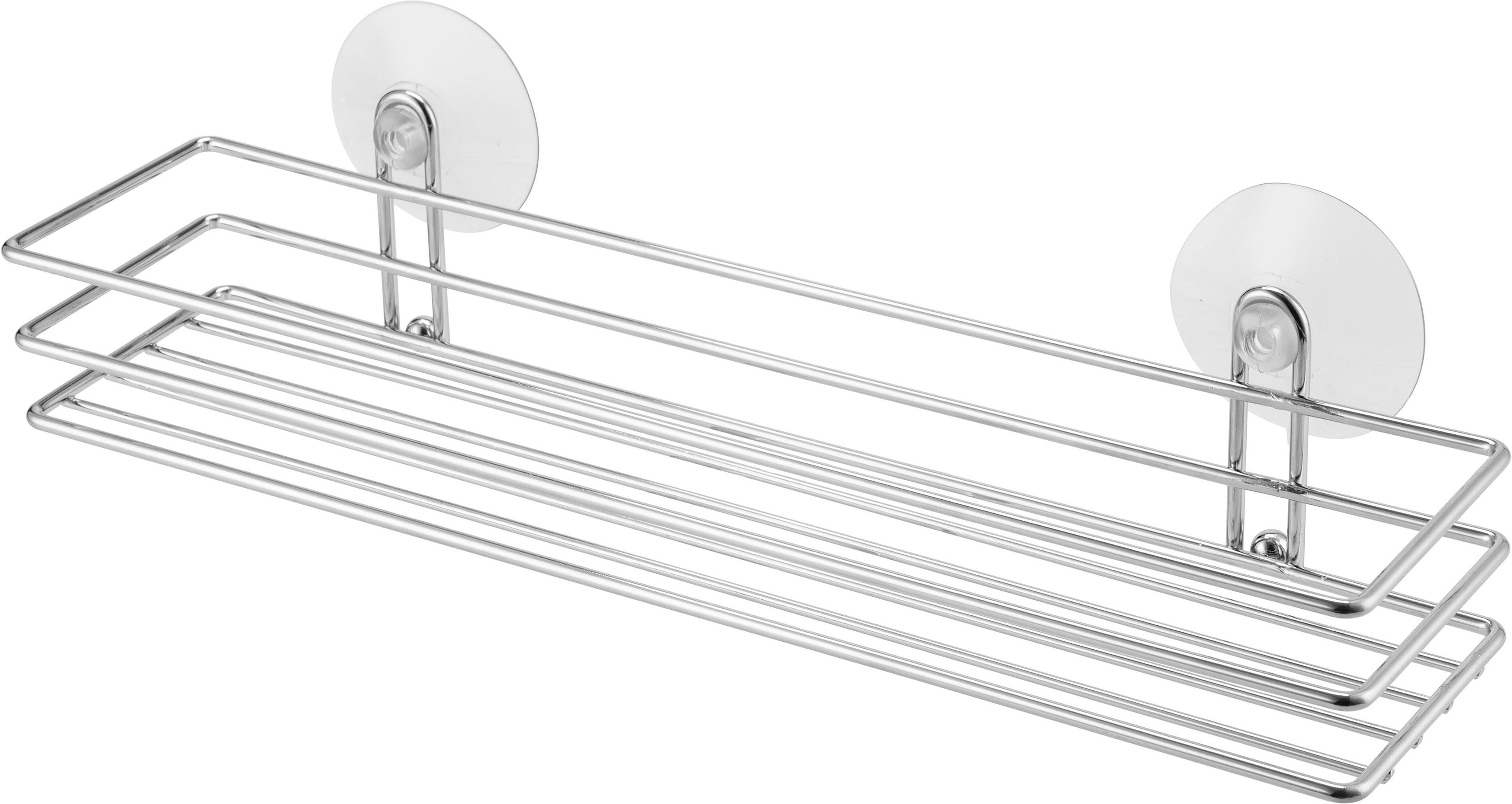 Tecnomat PORTAOGGETTI RETTANGOLARE SERIE NESAK ALLUMINIO CROMATO FISSAGGIO VENTOSA 35x7x8 cm (LxHxP)