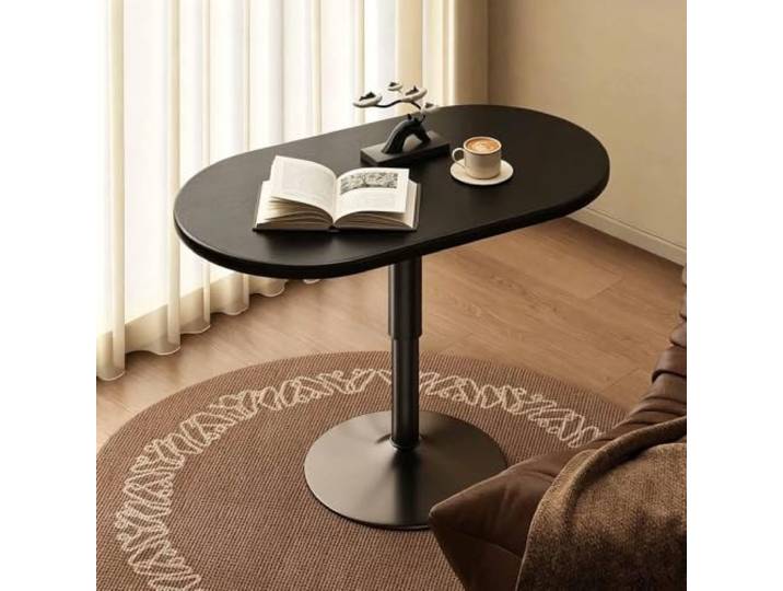Beistelltisch mit Höhenverstellbarer Drehbarer Platte aus Holz oder Stein Flexibler Beistelltisch mit Metallgestell für Sofa, Leseecke, Schlafzimmer und kleine Räume