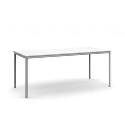 Esstisch BASIC, 180x80 cm, Gestell grau, weiß