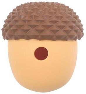 United Acorn Shape Dog Slow Feeder Treat Dispensing Puzzle Ball Interactive Enrichment Toy brown With Yellow