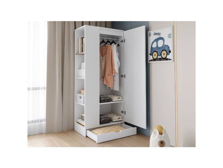 Armoire ZUONCEGLNG avec rangement intégré blanc 70 x 40 x 170 cm