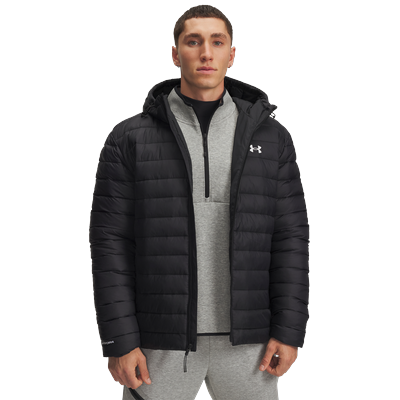 Steppjacke UNDER ARMOUR "UA SPORTSWEAR INS JKT", Herren, Gr. XL, schwarz (schwarz, weiß), Obermaterial: 100% Nylon, Jacken Steppjacke, mit wasserabweisender UA Storm Technologie, atmungsaktiv