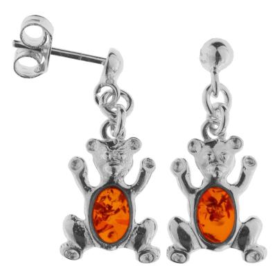 Paar Ohrhänger OSTSEE-SCHMUCK "Ostsee-Schmuck Ohrhänger Teddy Ohrhänger Teddy", weiß, Ohrringe, Damen, 25 x 11mm, Silber 925 (Sterlingsilber)