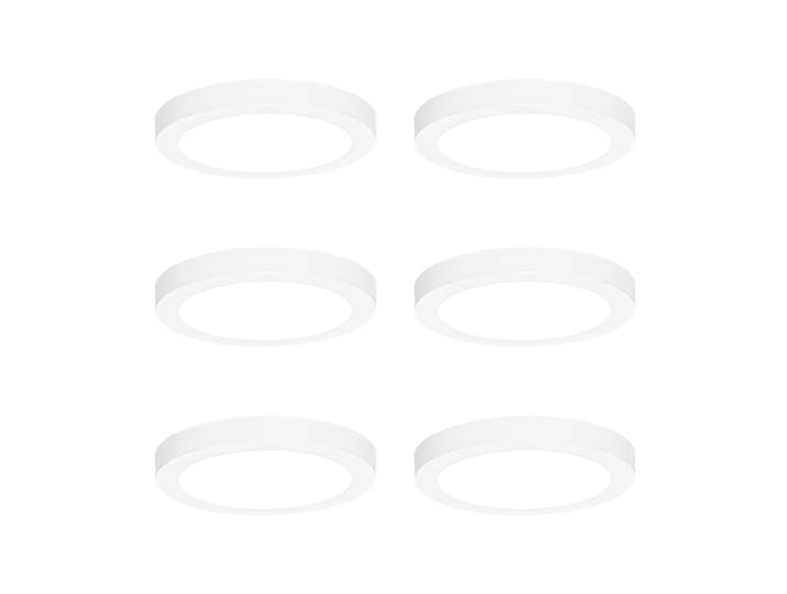 Ensemble de 6 spots encastrables ou apparents blancs 18 cm LED