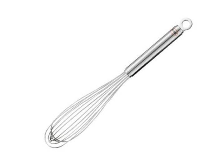 RÖSLE Becherbesen Edelstahl 18/10, schlank, 27 cm, spülmaschinengeeignet Hochwertiger Schneebesen für schmale Gefäße, ideal für effizientes Rühren und Schlagen