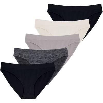 Slip DORINA "Rosanne", Damen, Gr. XL, Microfaser, schwarz (schwarz, ivory, grau), Microfaser, Obermaterial: 93% Polyamid, 7% Elasthan, unifarben, körpernah, Unterhosen Slip, mit flacher Naht-Verarbeitung