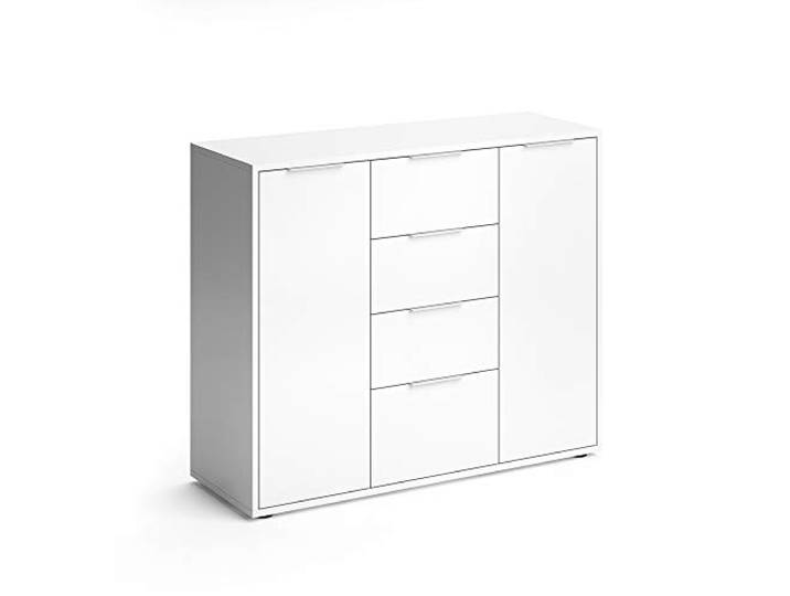 Vicco Kommode Leon, Weiß, 35 x 84 cm geeignet zur Aufbewahrung von Kleidung und Alltagsgegenständen