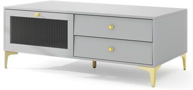 Costway TV Stand with Compartment and Drawers for 55 Inch TV-Gray