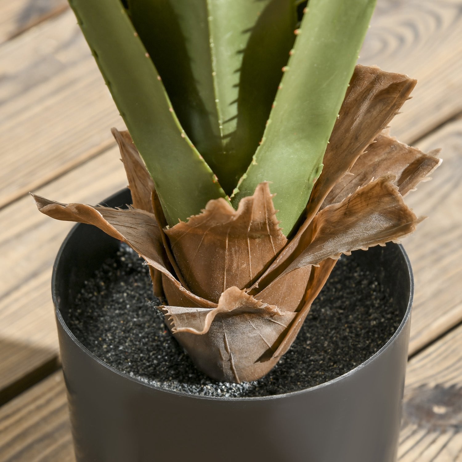 Realistische kunstmatige agave succulent in pot, 90 cm hoog