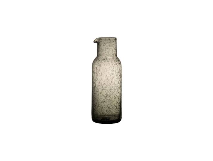 Carafe en verre gris foncé, soufflé bouche, avec bulles - Pomax,