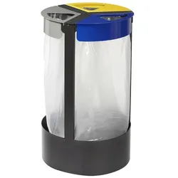 CITWIN Müllsackständer Rossignol Stahl 3x45 L gelb,grau,blau Müllsackhalterung zum Aufstellen oder zur Befestigung