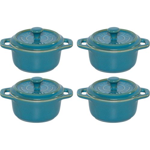 Staub Mini Cocotte Set 4-tlg. rund, Keramik, antik-türkis