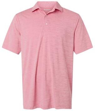 Paragon P162 Men's Bohemian Striped Heather Performance Polo Shirt in Red size Medium   94% polyester, 6% spandex 162