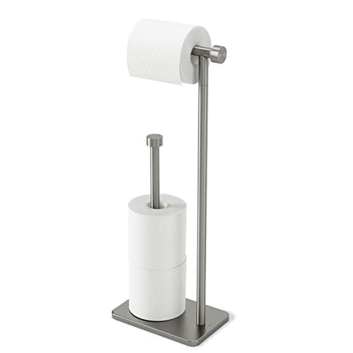 Umbra Cappa toiletpapier- en reserverolhouder, vrijstaand, nikkel
