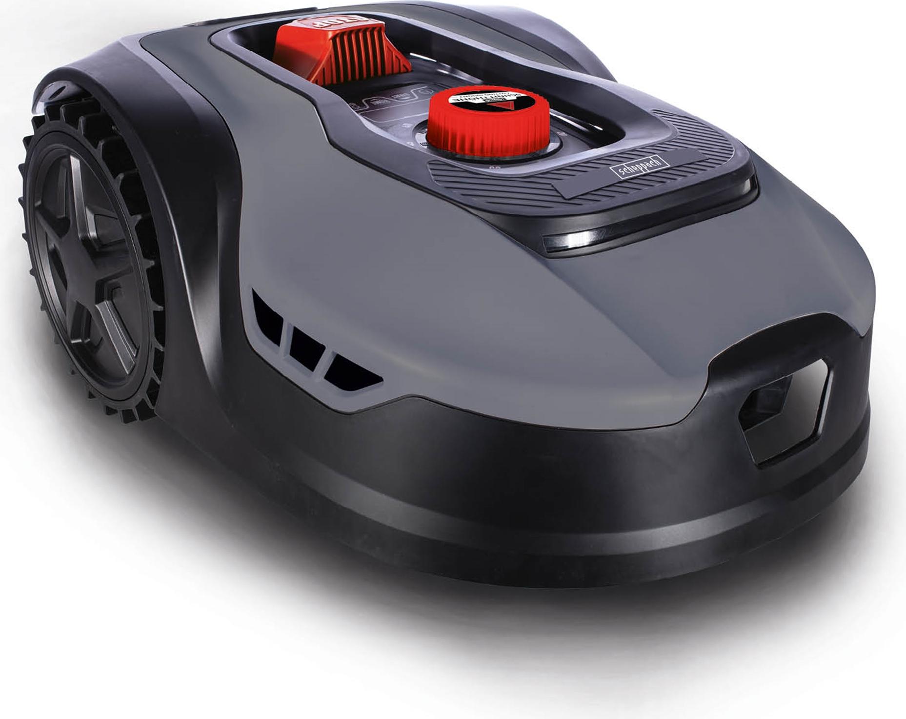 Scheppach Mähroboter RLM500W | 20 V | für 400 m² Rasenfläche | Steigungen bis 35 % | 20 - 60 mm Schnitthöhe | mit Begrenzungsdraht
