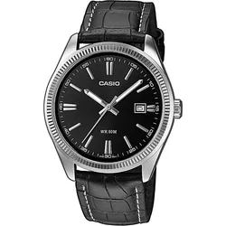 Casio MTP-1302PL-1AVEF Herrenuhr Lederband Schwarz