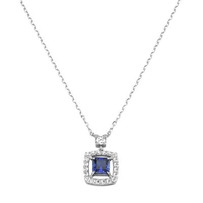 Collier "mit Zirkonia, Silber 925", blau, GIORGIO MARTELLO MILANO, Halsketten, Damen, 45cm, Collier