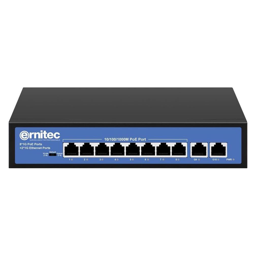 Ernitec Unmanaged Intelligent 8 (8 Ports) (ELECTRA-U08-1GB-110W)