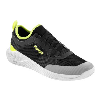 Hallenschuh KEMPA "Hallen-Sport-Schuhe Kourtfly", Kinder, Gr. 15, schwarz (schwarz, fluo gelb), Obermaterial: 100% Textilmaterial TEXMAT., Schuhe Hallenschuh