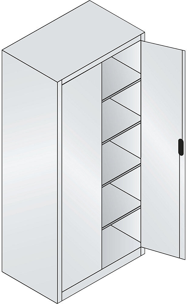 ACURADO Universalschrank, BxT 930 x 600 mm, reinweiß / reinweiß C+P