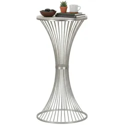 Dmora Merli - Couchtisch, 50x50x100h cm Silber, Geflechtstruktur