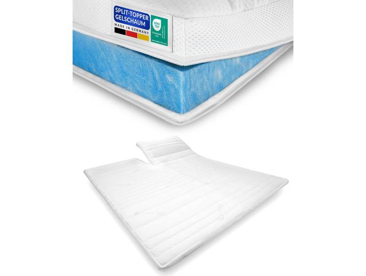 AM Qualitätsmatratzen Split Topper Gelschaum 180x220 cm 6 cm Höhe Matratzentopper 180/220 Gelschaum Topper