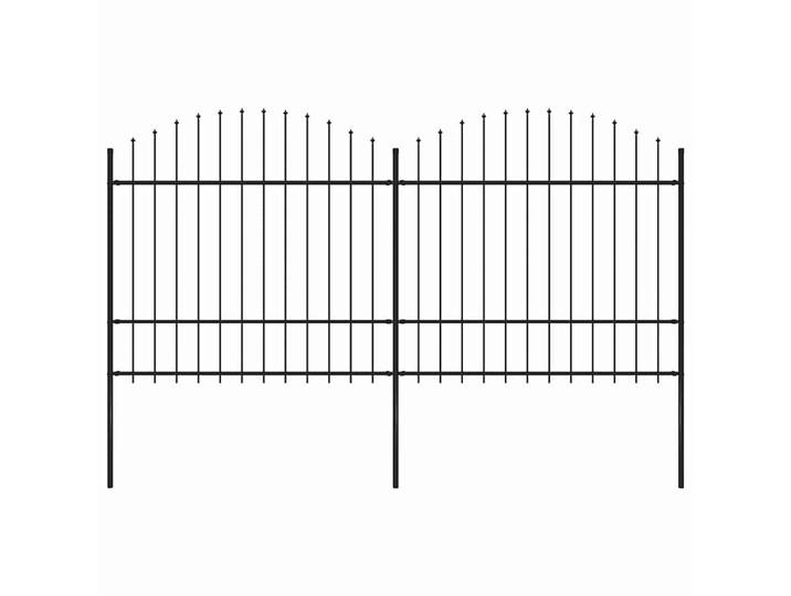 vidaXL Gartenzaun mit Speerspitze Stahl 337 x 175 cm Schwarz