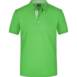 James & Nicholson Herren Karo-Kragen Piqué Polo JN964 lime green/lime green/white S