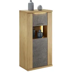 Woodford Vitrine  Rock ¦ holzfarben ¦ Maße (cm): B: 65 H: 131 T: 42.0