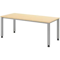 bümö manuell höhenverstellbarer Schreibtisch 180x80 cm in Ahorn - PC Tisch höhenverstellbar & groß, höhenverstellbarer Tisch Büro, großer
