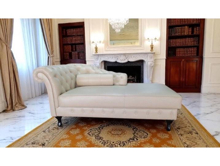 Salottini Chaiselongue Chesterfield Chaise Lounge Sofa Nottingham VOLLLEDER Chaiselongue, 1 Teile, Handarbeit