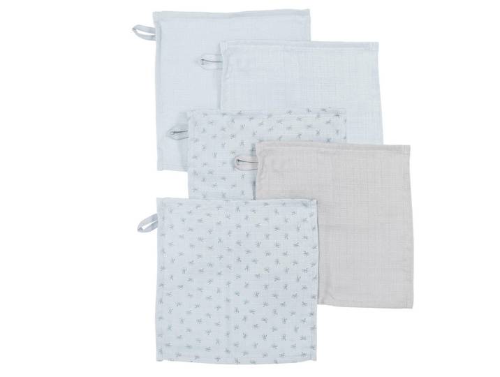 Roba Waschlappen 5er-Set blau, Blau, Textil, Rechteckig, 25x25 cm, Heimtextilien, Badtextilien, Waschlappen