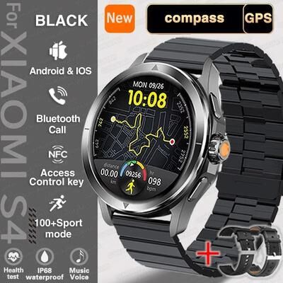 Uplift Picks UltraTrack S4 AMOLED Smart Watch Outdoor GPS NFC Bluetooth Call black Steel xiaomi S4 Ultra