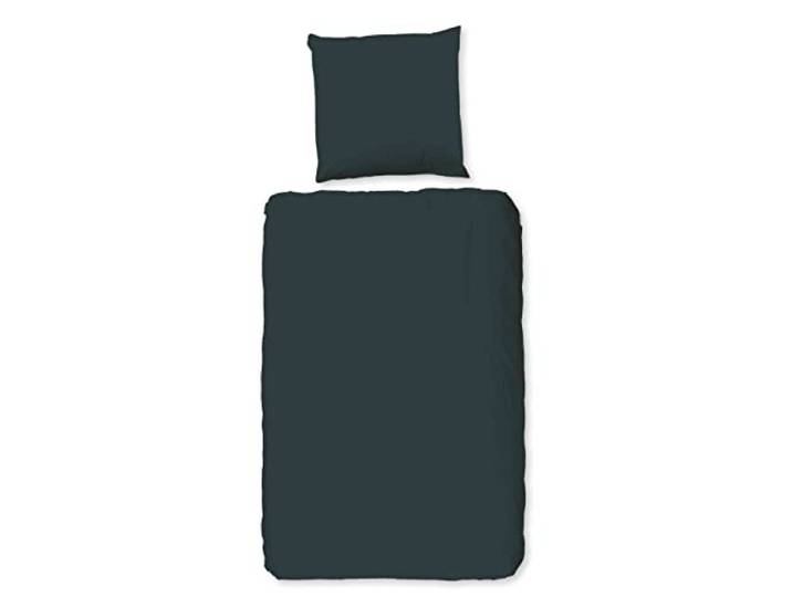 Bettbezug für 1-Person, 135 x 200 cm, Baumwolle (ohne Bügeln), Dunkelgrün