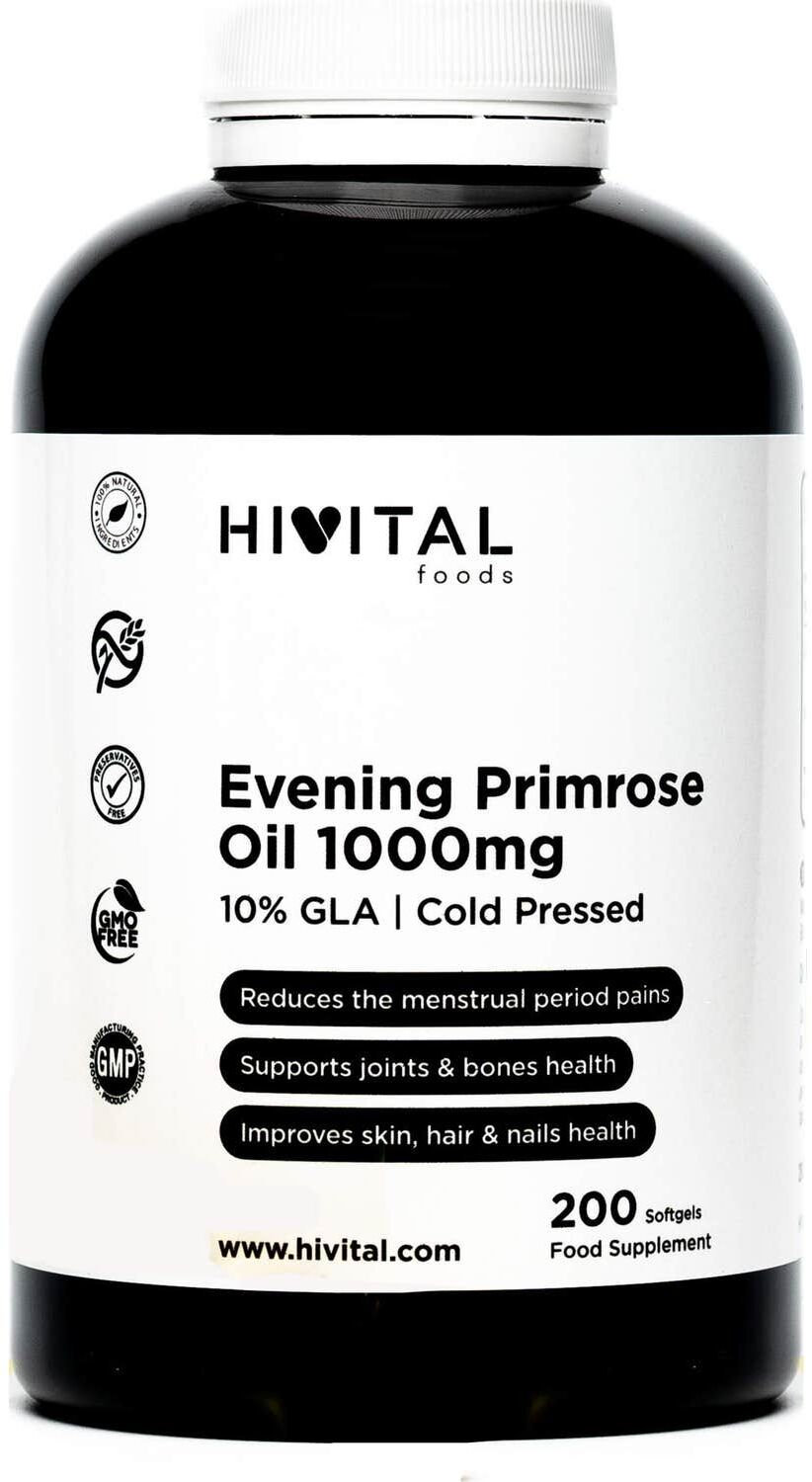 Hivital Foods Hivital Aceite de Onagra 1000mg con 10% GLA 200perlas