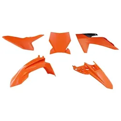 Racetech, Motorrad Zubehör, (RTECH) KUNSTSTOFFSET KTM SX 50 '24-'25 FARBE ORANGE / SCHWARZ