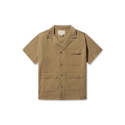 Kurzarmhemd PAS DE MONACO "Pas De Monaco UTILITY SHIRT", Herren, Gr. XL, US-Größen, beige (sand), 100% Nylon, unifarben, normal, Hemden
