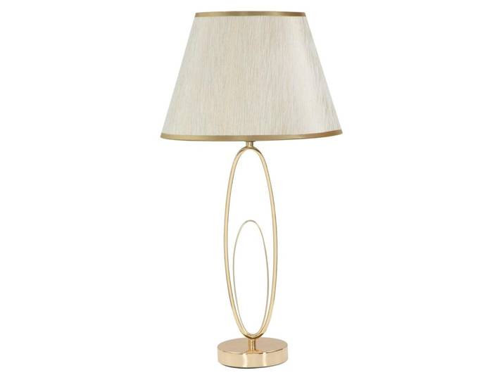 Mauro Ferretti Tischlampe Glam, Fassung E27, Durchmesser 30 cm, Höhe 58 cm, Farbe: Creme, goldene Akzente