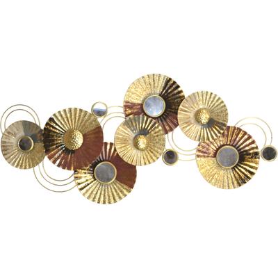 Wanddekoobjekt "Wanddekoration", gold (goldfarben), B:109cm H:51cm T:7cm, Metall, HOFMANN LIVING AND MORE, Wanddekoobjekte, aus Metall, metallicfarben