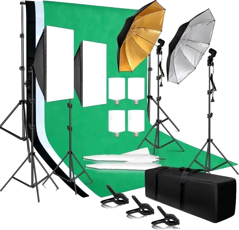 Fotografie Beleuchtungsset, Softboxen, verstellbare Lichtstative, Foto Studio Kit 36