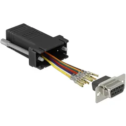 DELOCK D-Sub 9 Pin Buchse zu RJ45 Buchse Montagesatz schwarz