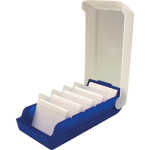 Helit Karteikasten H6901030, the beebox, A8, Kunststoff, blau, Lernkartei für 800 Karten