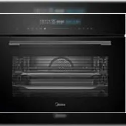 Midea Kompakt-Einbau-Backofen + Mikrowelle MEK45TBL, 45 cm hoch, 55 cm tief, 900 W, Easy-clean-Innenraum